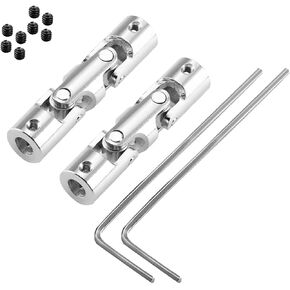 Fielect 2Pcs 4mm to 4mm Inner Dia Bore Rotatable Universal Joint Shaft Coupling with Screws for Robot Boat Car Shaft Motor Connector Coupler
