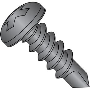 Small Parts 0408KPPBZ Steel Self-Drilling Screw, Black Zinc Plated Finish, Pan Head, Phillips Drive, #2 Drill Point, #4-24 Thread Size, 1/2" Length (Pack of 100) in Saudi Arabia