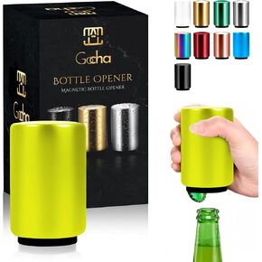 | Magnetic Bottle Opener | Bottle Cap Opener | Automatic Magnetic Beer Opener | Stainless Steel Magneitc Bottle Cap Catcher | Push & Pull Magnet Bottle Opener | Pack of 1 (Black) in Saudi Arabia