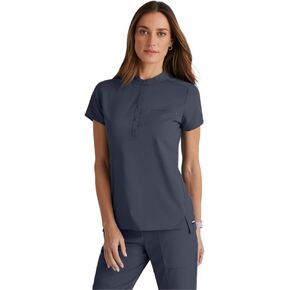 BARCO Grey's Anatomy Spandex Stretch Direct - Rush Scrub Top for Women, Snap Collar Women's Scrub Top