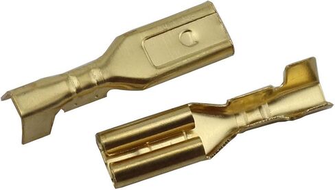 MEETOOT 100pcs 2.8mm Gold Female Spade Crimp Terminal with Insulating Sleeve Self Lock Plug Electrical Wire Splice Connectors in Saudi Arabia