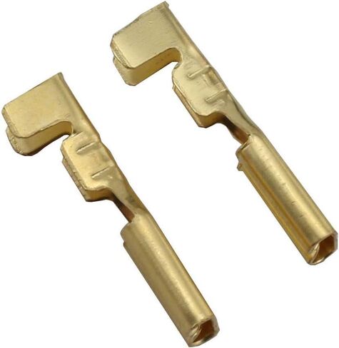 MEETOOT 100pcs 2.8mm Gold Female Spade Crimp Terminal with Insulating Sleeve Self Lock Plug Electrical Wire Splice Connectors in Saudi Arabia