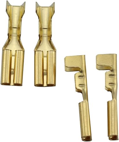 MEETOOT 100pcs 2.8mm Gold Female Spade Crimp Terminal with Insulating Sleeve Self Lock Plug Electrical Wire Splice Connectors in Saudi Arabia