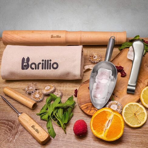 Cocktail Shaker Set Bartender Kit by BARILLIO: Complete Bar Tool Set | Stainless Steel Barware Essentials, Premium Mixology Gear in Saudi Arabia