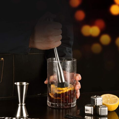 Stainless Steel Muddler for Cocktails,Mixing Spoon and Measuring Jigger,Professional Bar Tools,10-inch Bar Muddler for Making Mojitos,Margaritas and Other Fruit Based Drinks. in Saudi Arabia