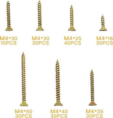 مجموعة متنوعة من 250 قطعة من براغي اللوح، ومسامير الحوائط الجافة فيليبس، ومسامير خشبية ذات رأس مسطح غاطس، ومسامير خشبية ذات رأس بوق ذات خيط خشن للخشب الجاف in Kuwait