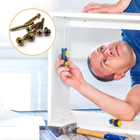 مجموعة متنوعة من 250 قطعة من براغي اللوح، ومسامير الحوائط الجافة فيليبس، ومسامير خشبية ذات رأس مسطح غاطس، ومسامير خشبية ذات رأس بوق ذات خيط خشن للخشب الجاف in Kuwait