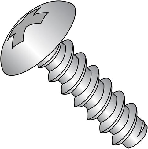 18-8 Stainless Steel Sheet Metal Screw, Plain Finish, Truss Head, Phillips Drive, Type B, #8-18 Thread Size, 1/2" Length (Pack of 100) in Saudi Arabia