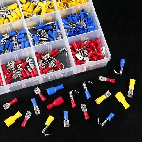 Hilitchi 255Pcs 22-16/16-14/12-10AWG Fully Insulated Female/Male Spade Quick Wire Crimp Terminals Connectors Kit in Saudi Arabia