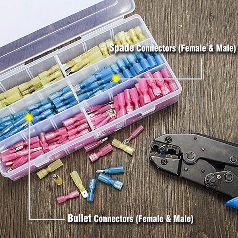 300 قطعة من موصلات الانكماش الحراري - موصلات الانكماش الحراري من سوبوبي وموصلات الرصاص - موصلات أسلاك ذكر أنثى وأطراف كهربائية مجعدة in Kuwait