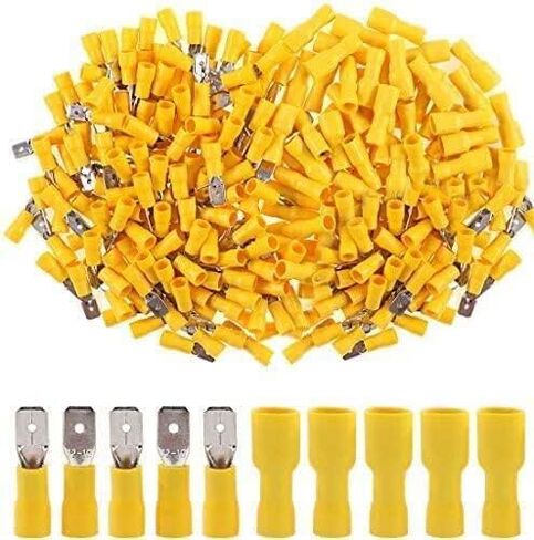 Hilitchi 100pcs 12-10 Gauge Fully Insulated Male Female Spade Quick Splice Wire Terminals Wire Crimp Connectors Set in Saudi Arabia