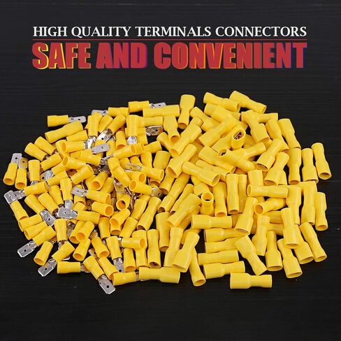 Hilitchi 100pcs 12-10 Gauge Fully Insulated Male Female Spade Quick Splice Wire Terminals Wire Crimp Connectors Set in Saudi Arabia