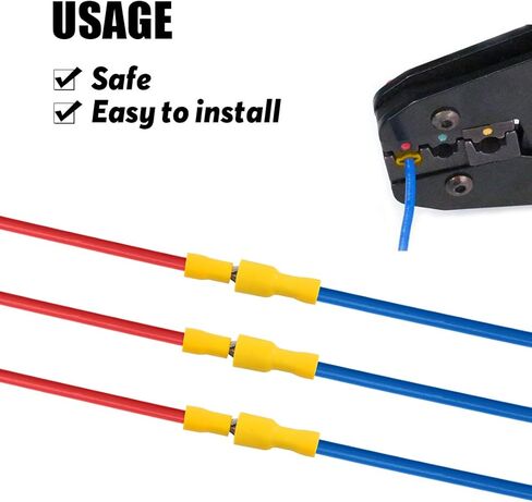 Hilitchi 100pcs 12-10 Gauge Fully Insulated Male Female Spade Quick Splice Wire Terminals Wire Crimp Connectors Set in Saudi Arabia