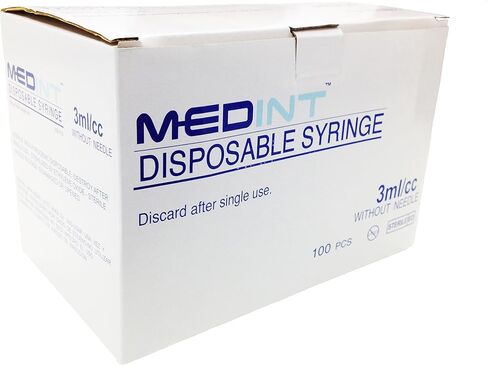 3cc 3ml Syringe Without Needle 100 Syringes Box Medint in Saudi Arabia