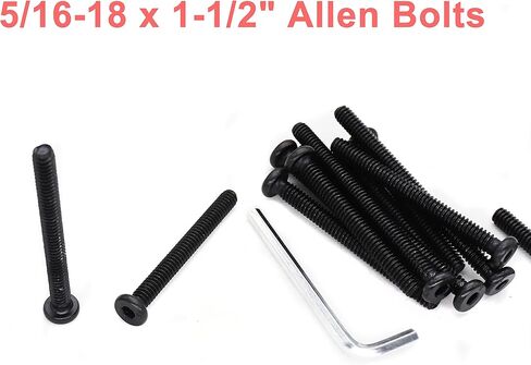 cSeao 10 قطعة أسود 5/16-18 × 1-1/2 بوصة براغي غطاء المقبس مسامير رأس ألين مع مفتاح سداسي واحد in Kuwait