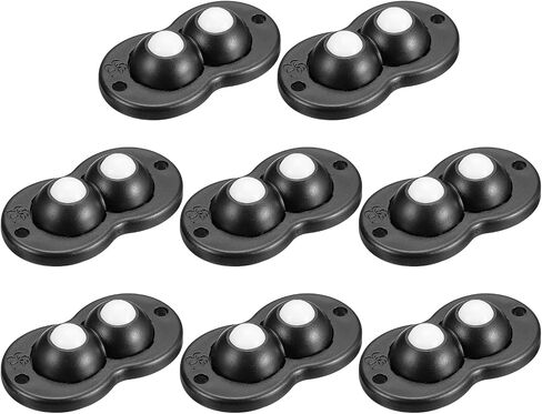 uxcell 4Pcs Self Adhesive Caster Wheels, Mini Swivel Sticky Universal Pulley for Bin Bottom, Trash Can, Storage Box (White) in Saudi Arabia