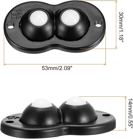 uxcell 4Pcs Self Adhesive Caster Wheels, Mini Swivel Sticky Universal Pulley for Bin Bottom, Trash Can, Storage Box (White) in Saudi Arabia