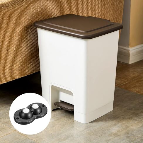 uxcell 4Pcs Self Adhesive Caster Wheels, Mini Swivel Sticky Universal Pulley for Bin Bottom, Trash Can, Storage Box (White) in Saudi Arabia