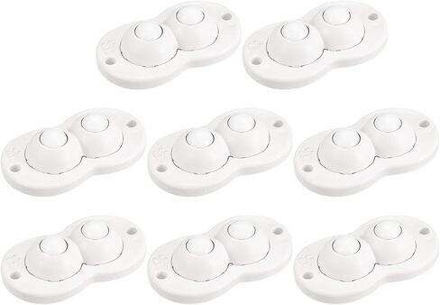 uxcell 4Pcs Self Adhesive Caster Wheels, Mini Swivel Sticky Universal Pulley for Bin Bottom, Trash Can, Storage Box (White) in Saudi Arabia