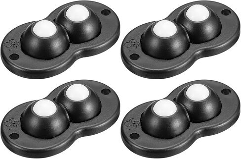 uxcell 4Pcs Self Adhesive Caster Wheels, Mini Swivel Sticky Universal Pulley for Bin Bottom, Trash Can, Storage Box (White) in Saudi Arabia