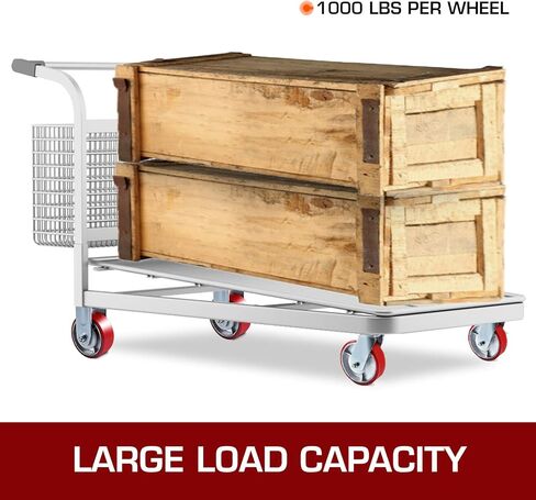 فيفور مجموعة من 4 عجلات شديدة التحمل مقاس 6 انش (عجلتان صلبتان وعجلتان دوارتان مع فرامل جانبية) لوحة قلب من حديد البولي يوريثين بسعة 4000 باوند in Kuwait