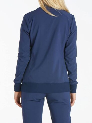 Cherokee iflex Uniforms Zip Front Scrub Jackets for Women CK303, S, Navy in Saudi Arabia