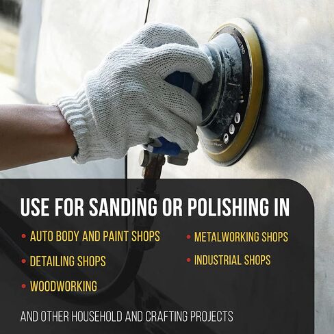Dura-Gold Pro Series 6" Hook & Loop DA Backing Plate Pad, 6 Hole Pattern Dustless - Low Profile Edge, Medium Density, Dual-Action Random Orbital Sanding Pad, Sander Polisher Auto Woodworking Sandpaper in Saudi Arabia