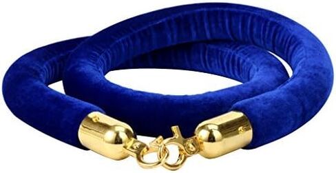 YaeKoo 59 in Velvet Stanchion Rope, Stanchion Queue Barrier Velvet Rope, Crowd Control Barrier Rope, with Golden Mirror Polished Hook (Blue) in Saudi Arabia