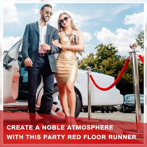 Therwen 6 Pieces Crowd Control Barriers Stainless Steel Stanchion Posts Queue Line Dividers and Red Carpet Runner 2.3 x 20 ft Red Carpet for Prom Crowds Outdoor Runner Rug in Saudi Arabia