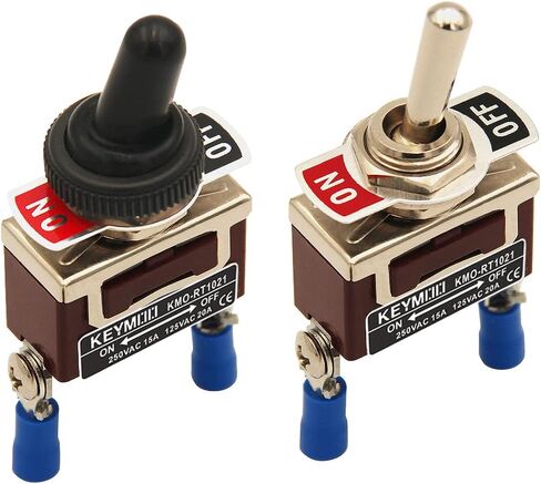 Keymoo 2 قطعة تبديل التبديل مع غطاء مقاوم للماء، 15A 250V 20A 125V SPST ON-Off 2 دبوس الروك تبديل التبديل مع محطات الحلقة الزرقاء 1021-2 in Kuwait