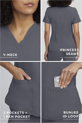 STAT MEDICAL WEAR Scrub Set for Women, Professional V-Neck Top with Comfortable Drawstring Pant with 5 Pockets - 100200 in Saudi Arabia