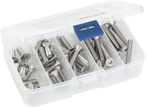 1/4-20 x 1/2", 5/8", 3/4", 7/8", 1" Flat Head Socket Cap Screws, Allen Socket Drive, Stainless Steel 18-8 (304), Bright Finish, Fully Threaded, 50 PCS in Saudi Arabia