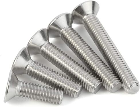 1/4-20 x 1/2", 5/8", 3/4", 7/8", 1" Flat Head Socket Cap Screws, Allen Socket Drive, Stainless Steel 18-8 (304), Bright Finish, Fully Threaded, 50 PCS in Saudi Arabia