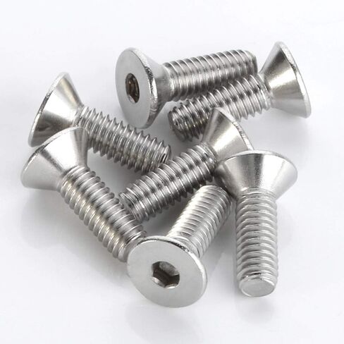 1/4-20 x 1/2", 5/8", 3/4", 7/8", 1" Flat Head Socket Cap Screws, Allen Socket Drive, Stainless Steel 18-8 (304), Bright Finish, Fully Threaded, 50 PCS in Saudi Arabia