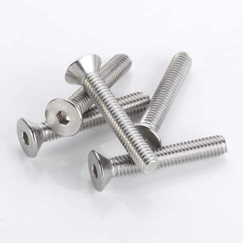 1/4-20 x 1/2", 5/8", 3/4", 7/8", 1" Flat Head Socket Cap Screws, Allen Socket Drive, Stainless Steel 18-8 (304), Bright Finish, Fully Threaded, 50 PCS in Saudi Arabia