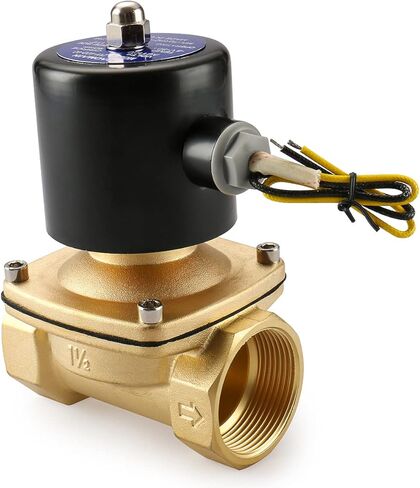 باومين صمام الملف اللولبي الكهربائي النحاسي 1-1/2 انش تيار مستمر 12 فولت يعمل بشكل مباشر مغلق بشكل طبيعي متوافق مع الهواء المائي in Kuwait