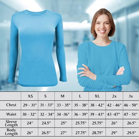 BaHoki Essentials Long Sleeve Undershirts for Scrubs - Great Stretch and Layering Piece in Kuwait