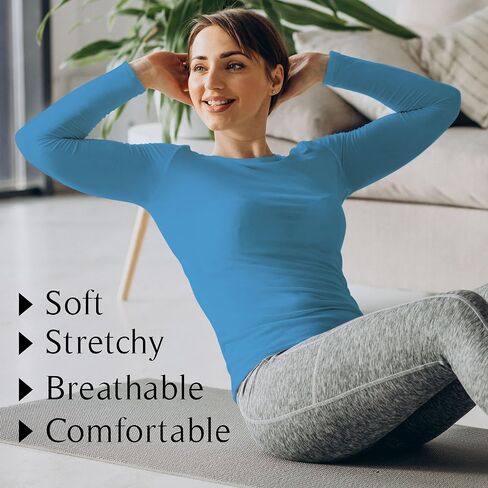 BaHoki Essentials Long Sleeve Undershirts for Scrubs - Great Stretch and Layering Piece in Kuwait