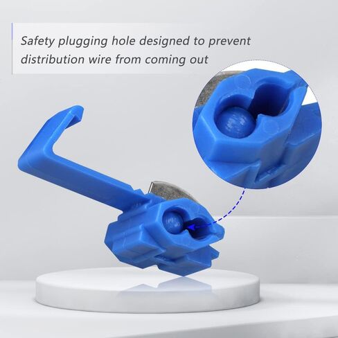 100 Pcs Solderless Quick Splice Snap Wire Connector Blue Self-Stripping Scotch Lock Snap Electrical Cable Clamp Terminal Block Wire Connector 18-14 AWG(T-Tap) in Kuwait