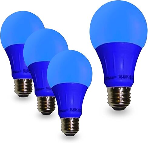 SLEEKLIGHTING لمبة إضاءة أرجوانية A19 LED، 120 فولت - مصابيح إضاءة خارجية 3 وات - قاعدة متوسطة - لمبة إضاءة LED أرجوانية مدرجة في قائمة UL - تدوم أكثر من 20000 ساعة 4pack in Kuwait