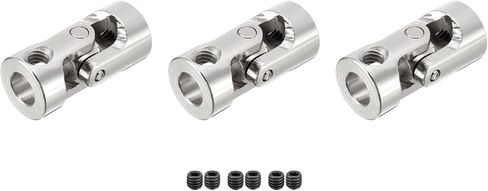 DMiotech 3 Pack 6mm to 6mm Inner Dia Rotatable Universal Steering Shaft U Joint Coupler L23 x D11 Coupler Connector W Screw for 3D Printer, CNC Machine in Saudi Arabia