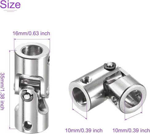 DMiotech 1 حزمة 10 مم إلى 10 مم عمود التوجيه العالمي القابل للتدوير U موصل مقرنة وصلة للمحرك، طابعة ثلاثية الأبعاد، آلة CNC in Kuwait