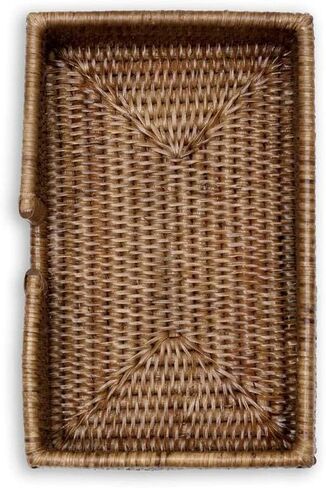 حامل مناديل كوكتيل من Caspari Rattan باللون البني الطبيعي الداكن، قطعة واحدة لكل واحدة in Saudi Arabia