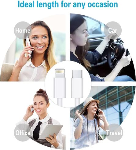 ByCallMax Original Fast USB C to Lightning Charger【3PACK MFi Certified】 Compatible iPhone 14/13/12/11/Pro/Pro Max/X/8/7/6s/6/plus/5s/5c/SE,iPad Pro/Air/Mini,iPod Touch(1M/3.3FT) Original Certified in Saudi Arabia