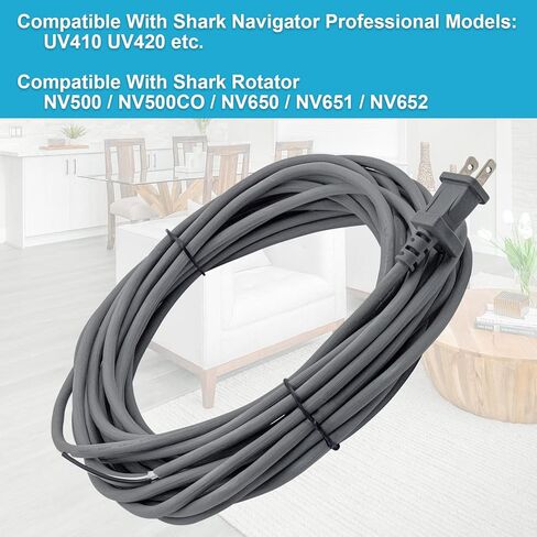 سلك طاقة للمكنسة الكهربائية بطول 36 قدمًا لاستبدال Shark Navigator Lift-Away Pro NV355 NV355CS NV356 NV356E NV356K NV356KCS NV357 مكنسة كهربائية مستقيمة in Kuwait