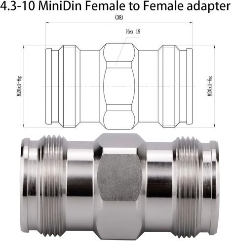 4.3-10 Mini DIN Female to N Female Adapter, 50 Ohm, 1 Piece in Kuwait