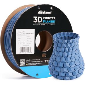 INLAND Micro Center Tough PLA 3D Printer Filament 1.75mm - Professional Toughness Enhanced PLA - Dimensional Accuracy +/- 0.03 mm - 1kg Spool (2.2 lbs) - High Impact Strength - Black