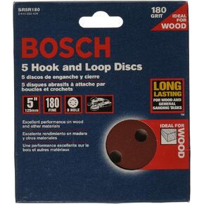 BOSCH SR5R180 5-Piece 180 Grit 5 In. 8 Hole Hook-And-Loop Sanding Discs in Saudi Arabia