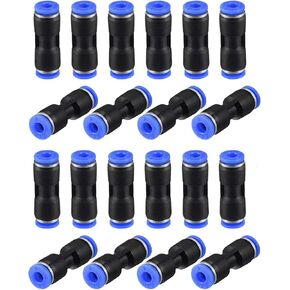 4mm Quick Fitting, 5/32" OD Push to Connect Pipe Tube Straight Fittings, Pneumatic Air Line Connector 20Pcs (PU4)