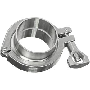 2 Pack Sanitary Tri Clamp 2" 304 Stainless Steel Single Pin Heavy Duty Tri Clamp Clover with Wing Nut and Silicone Gasket for Ferrule TC 2"